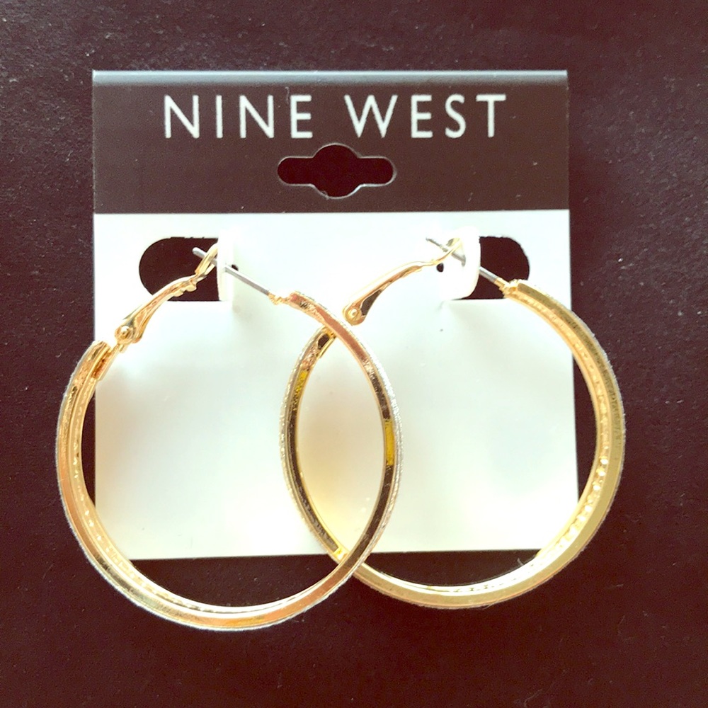 Nine West earrings with silver and gold accents
